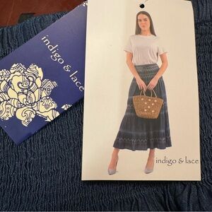 NWT Indigo & Lace 2 Way Denim Skirt or Dress Size Large